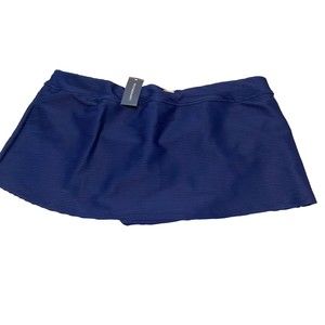 Lands End Coastal Sprit Textured Mini SWIM skort Skirt Rock Blue Sz 16 NWTS
